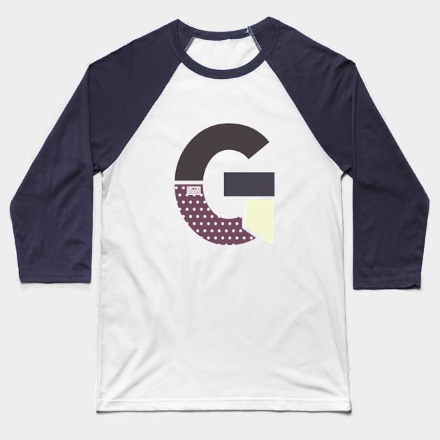 Initial Letter G Ladies Girls Polka Dots Girly Cute Baseball T-Shirt by porcodiseno